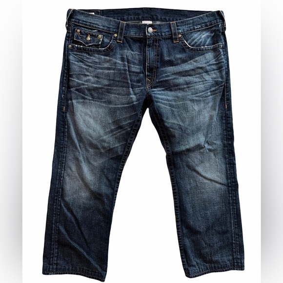True Religion Other - Men's Dark Blue Washed Jeans - Classic Straight Fit True Religion